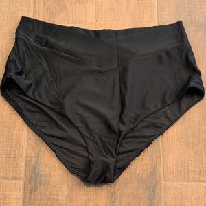 NWOT Aerie High Waisted Full Coverage Swim Bottom Black Size XXL